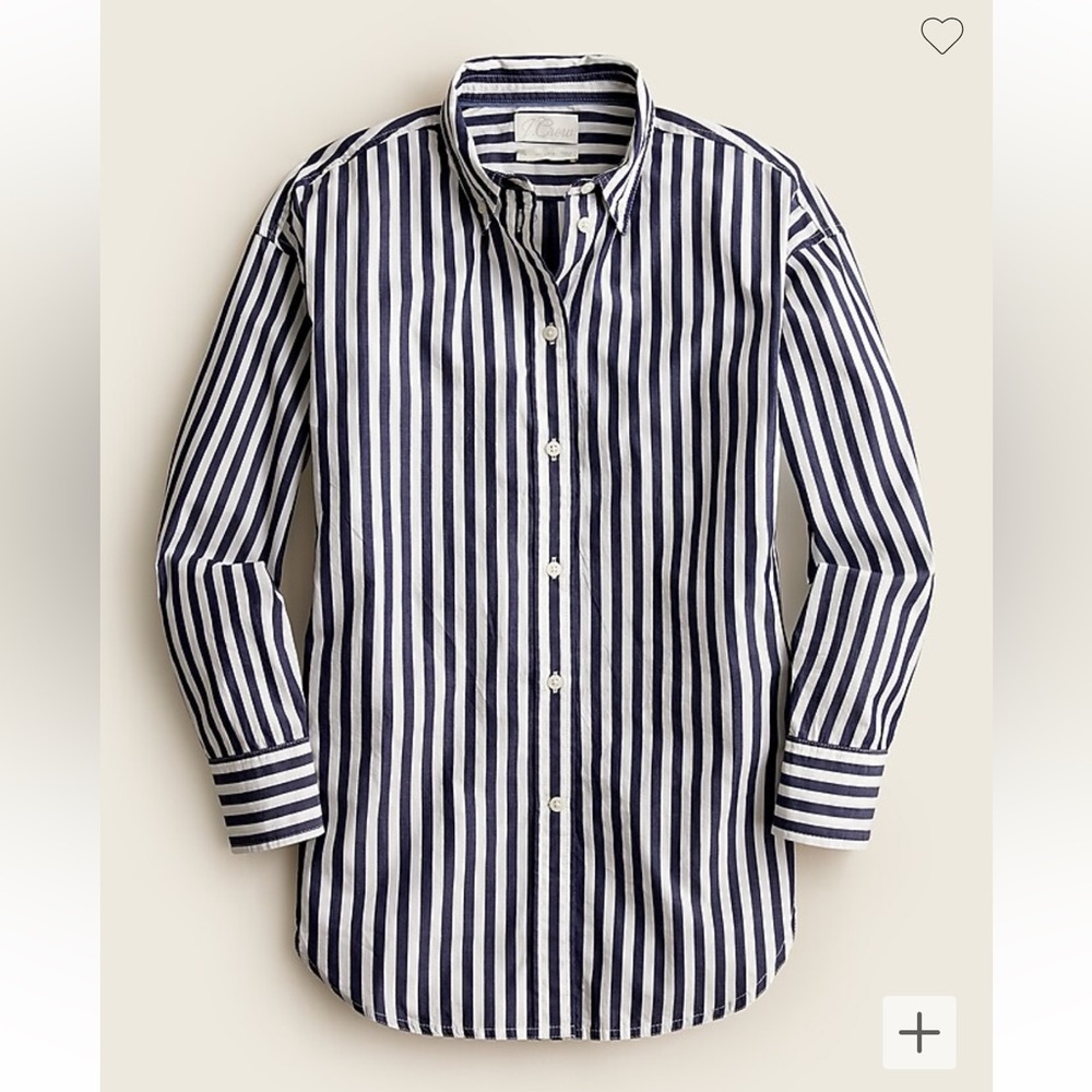 J.Crew | Relaxed-fit crisp cotton poplin shirt in stripe